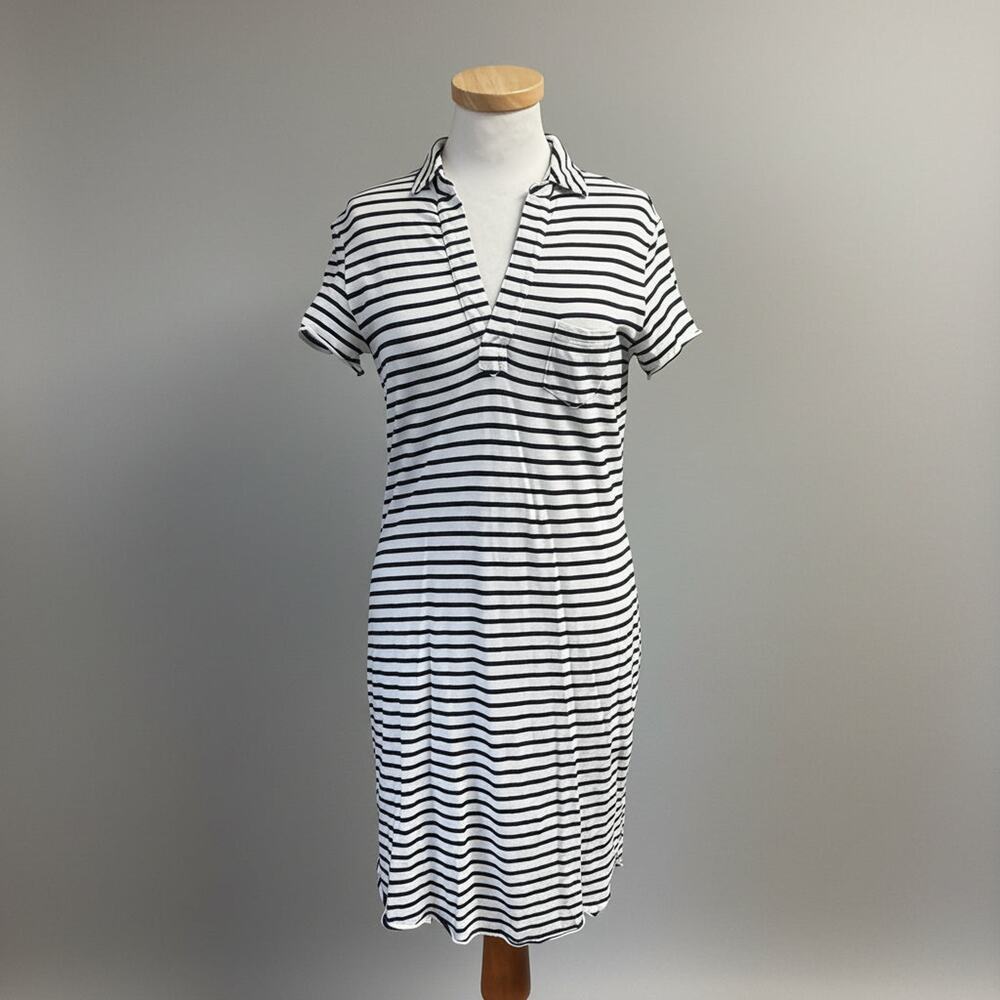 Frank & Eileen white and black stripe Lauren dress, size XS
